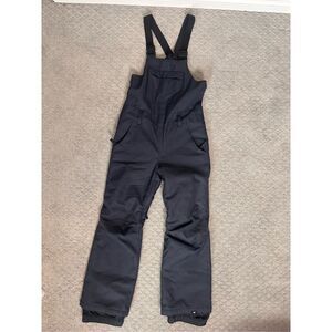 Roxy Girls Black Gray Snow Bibs 10 Medium